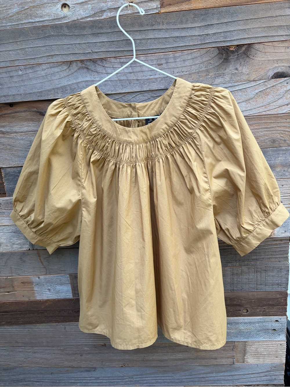 J crew Mustard Yellow Puff-Sleeve Women's Top